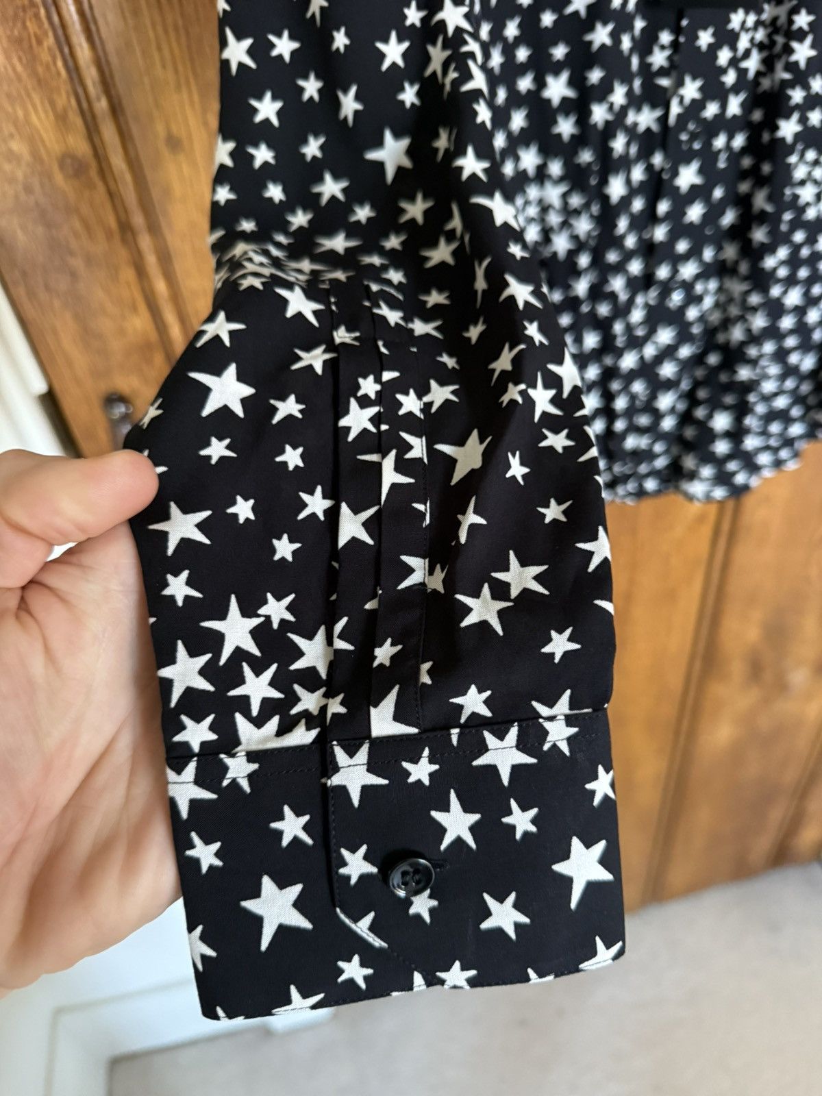Saint Laurent Paris FW16 Saint Laurent black white star shirt 41 BNWT Hedi grail Size US L / EU 52-54 / 3 - 15 Thumbnail