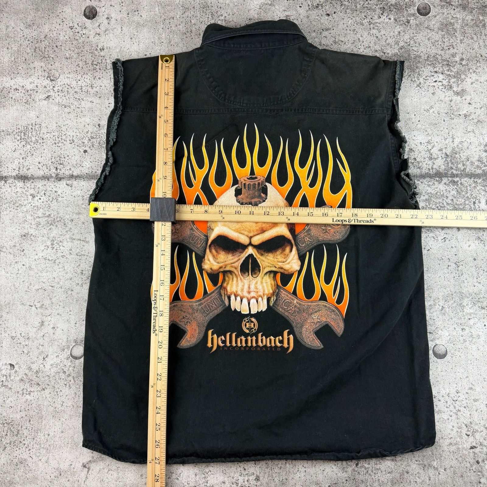 Vintage Y2K Skull & Flames Biker Vest Hellenbach Motorcycle Vest Lrg Size US L / EU 52-54 / 3 - 6 Thumbnail