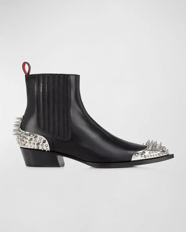 Christian Louboutin oc11z0126 Cheliviss Meteor Leather Boot in Black Size US 8 / EU 41 - 2 Thumbnail