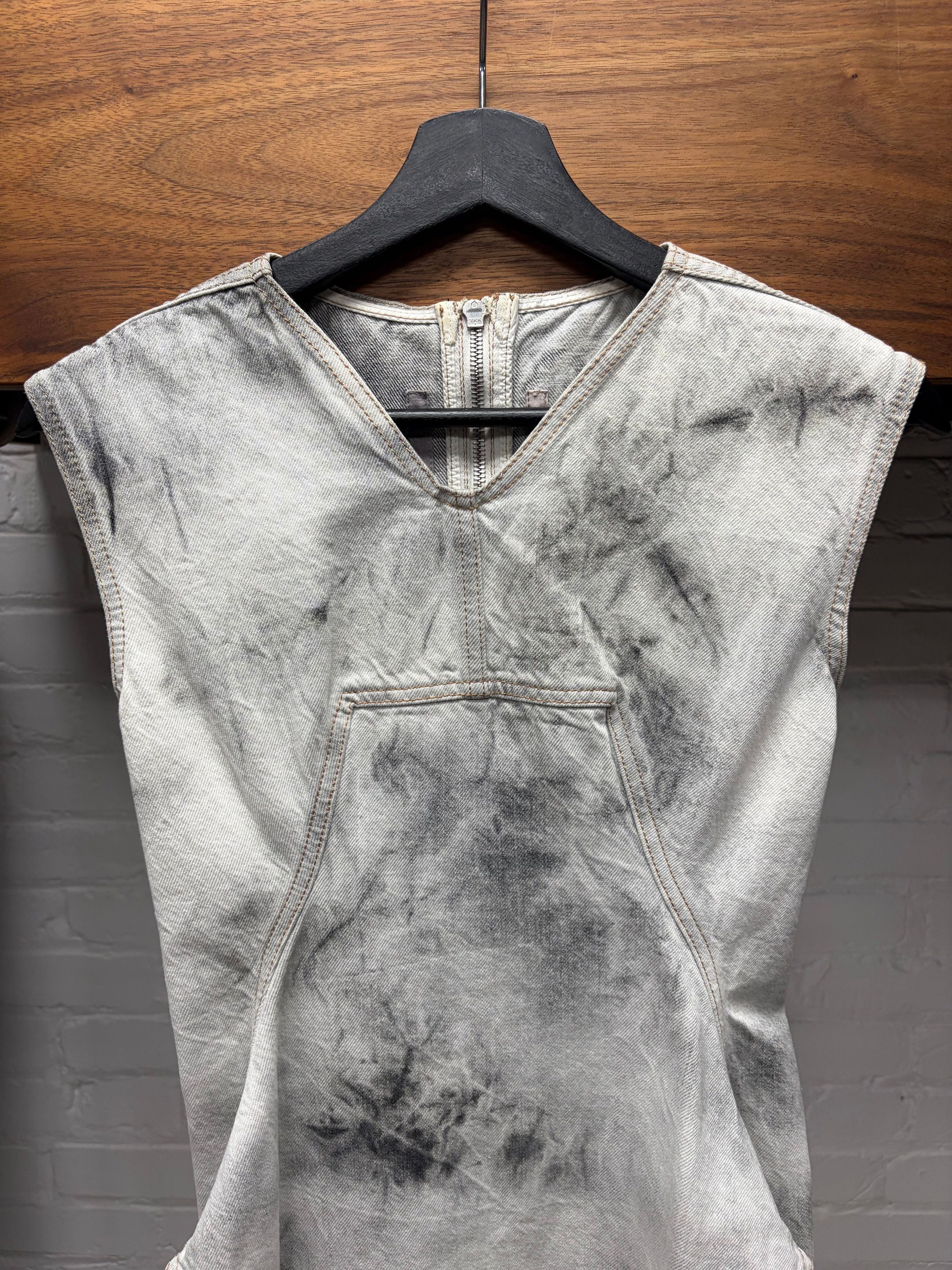 Rick Owens SS2015 Rick Owens ‘Faun’ Batik Grey Smoke Washed Denim Dress Size XS / US 0-2 / IT 36-38 - 3 Thumbnail