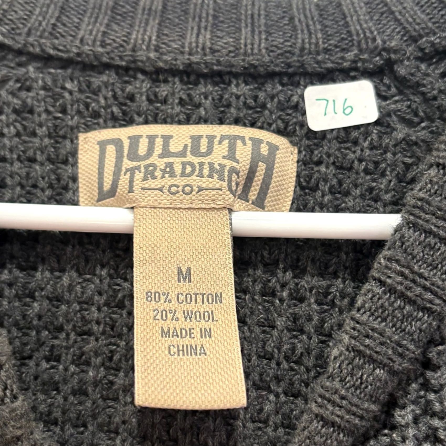 Duluth Trading Company Duluth Trading Co Mens Gray Sweater M Cotton Wool Blend Crew Neck Knit Size US M / EU 48-50 / 2 - 2 Thumbnail