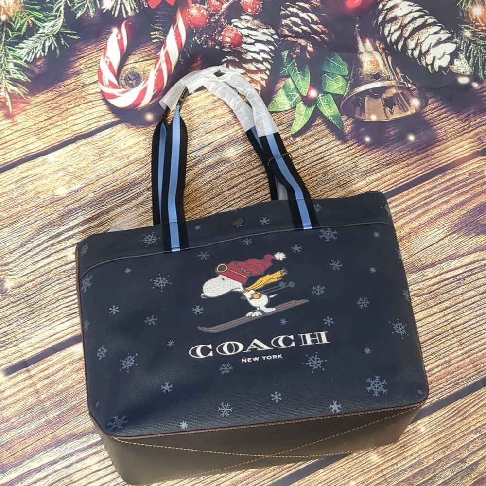 Coach X hotsell Peanuts Christmas Snoopy Tote Bag. - NWT