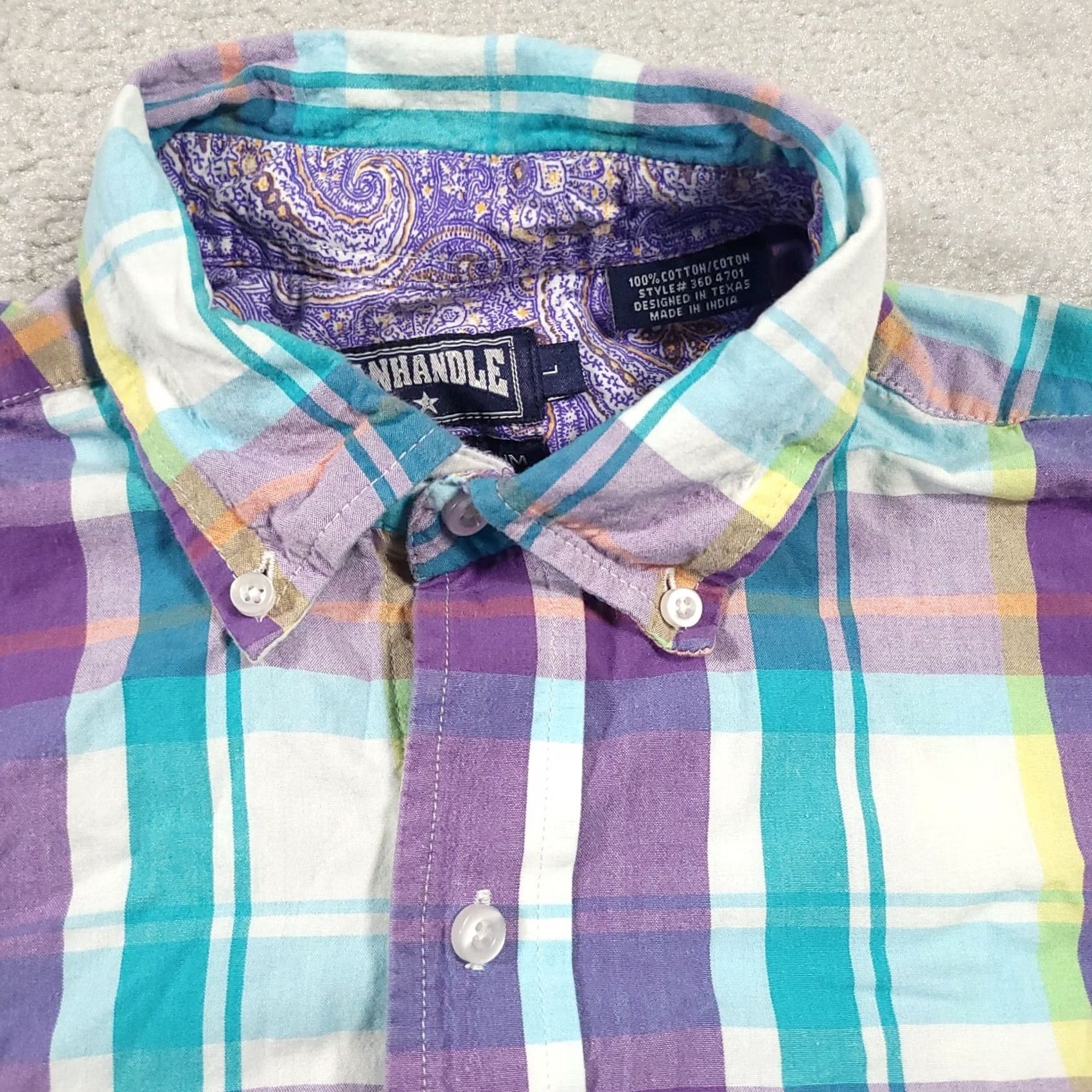 Vintage Panhandle Slim Long Sleeve Button Down Western Shirt Mens Large Plaid Flip Cuff Size US L / EU 52-54 / 3 - 5 Thumbnail