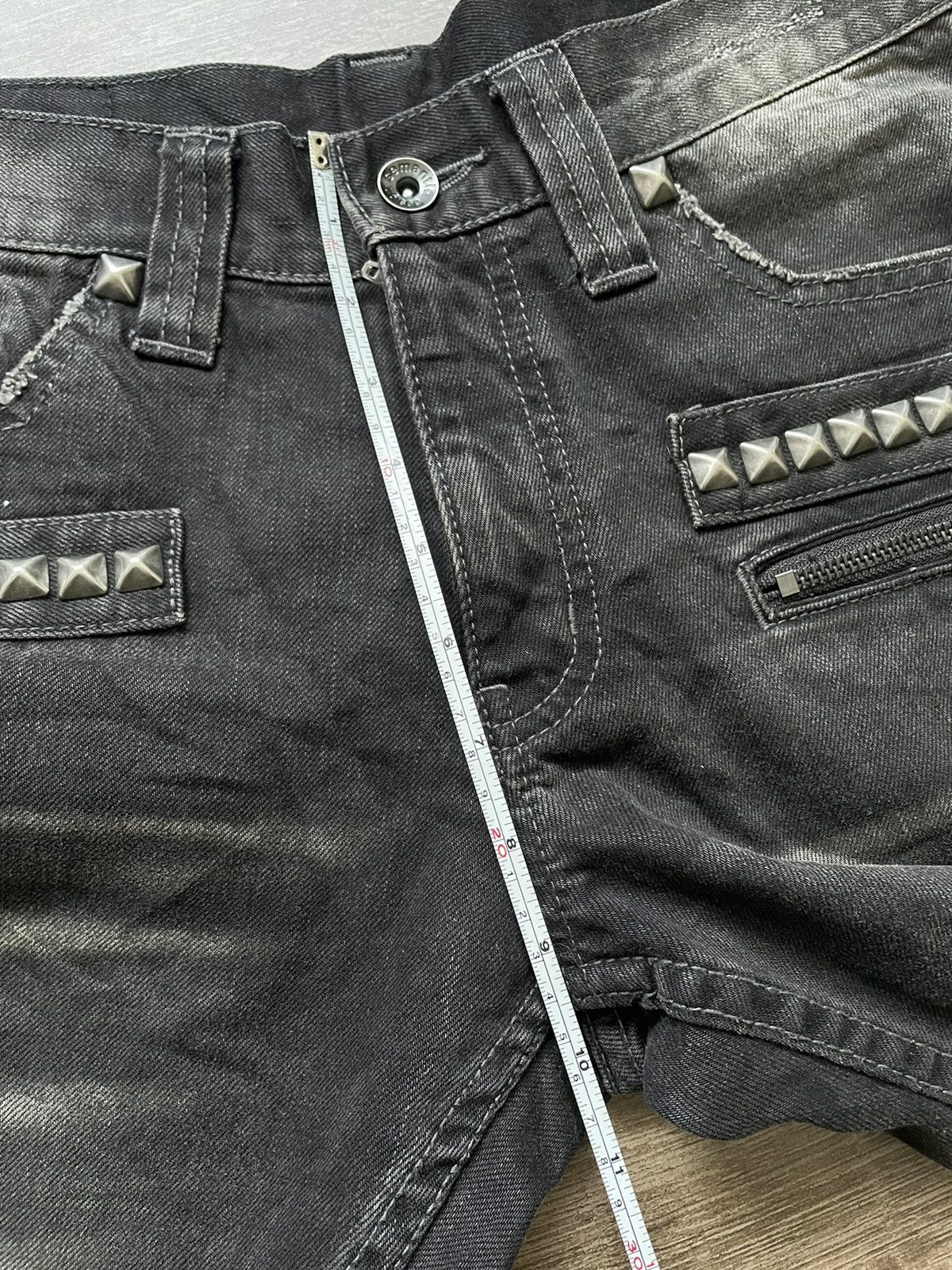 If Six Was Nine Semantic Design Punk Spiked Denim Size US 31 - 20 Thumbnail