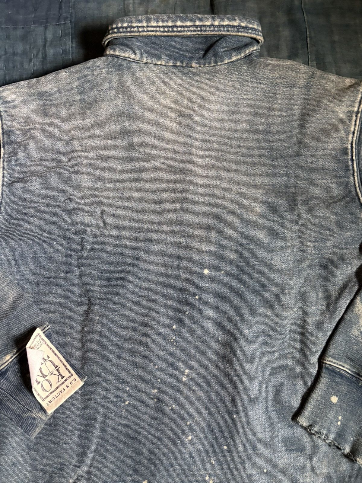Kapital KAPITAL BORO patchwork damage weathering Indigo sweat shirt Size US M / EU 48-50 / 2 - 12 Thumbnail