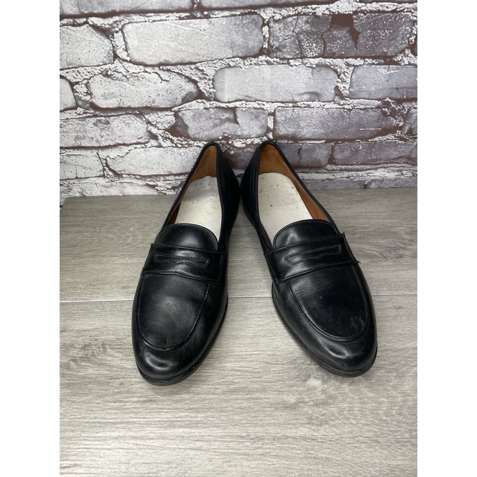 Paolo Mondo Paolo Mando Firenze Black Leather Penny Loafers Dress Shoes Size US 12 / EU 45 - 14 Thumbnail