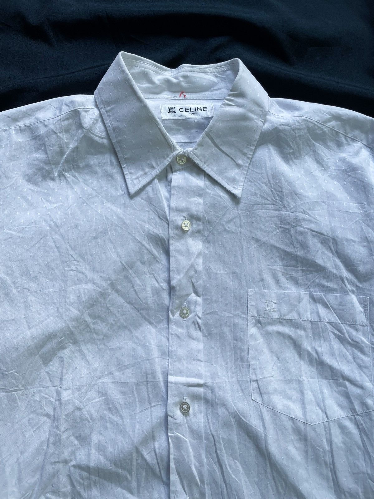 Celine CELINE WHITE BUTTON DOWN SHIRT Size US L / EU 52-54 / 3 - 3 Thumbnail