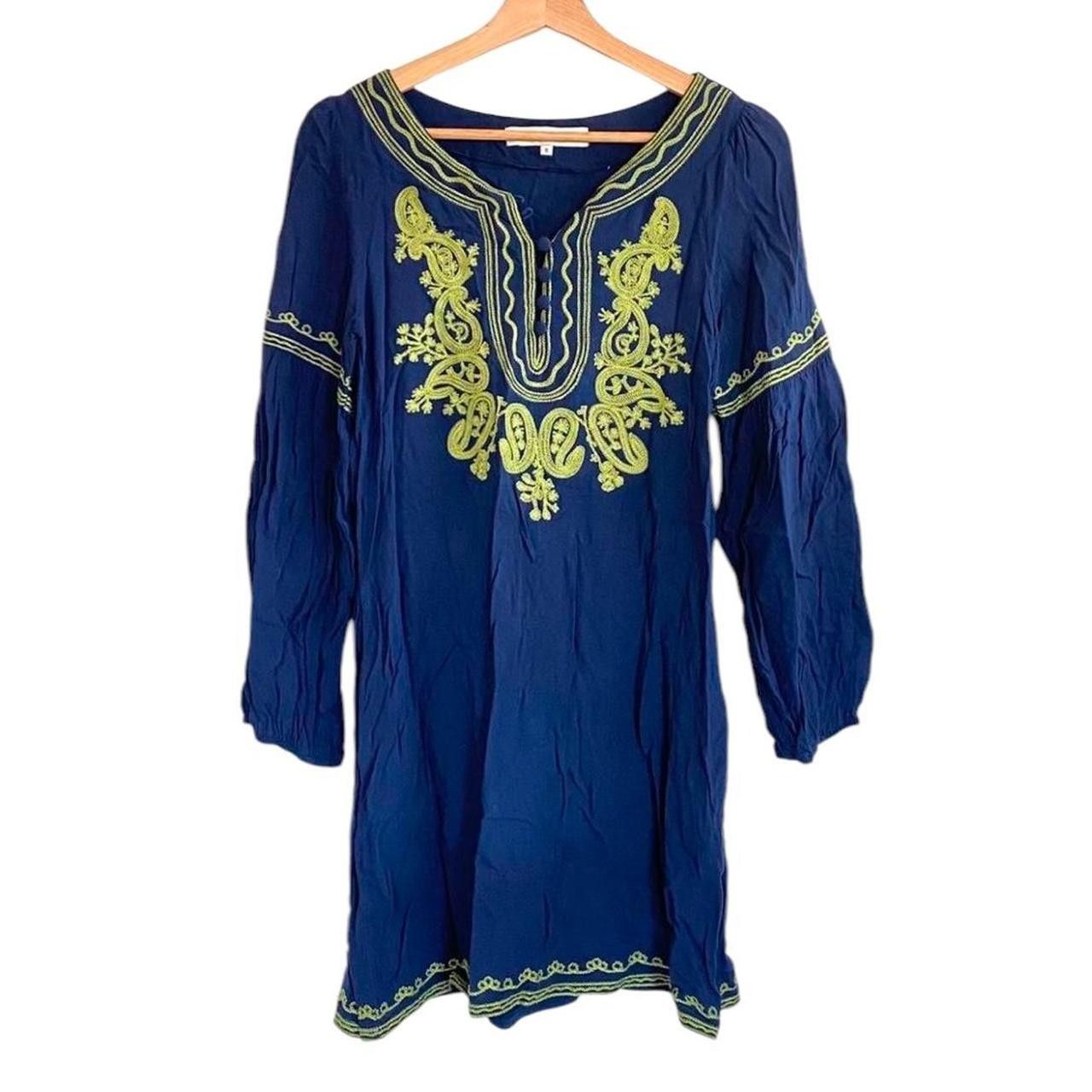 Designer G-MAAZ BLUE BOHO BOHEMIAN DRESS FLOWY LONG SLEEVE SIZE SMALL Size S / US 4 / IT 40 - 1 Thumbnail