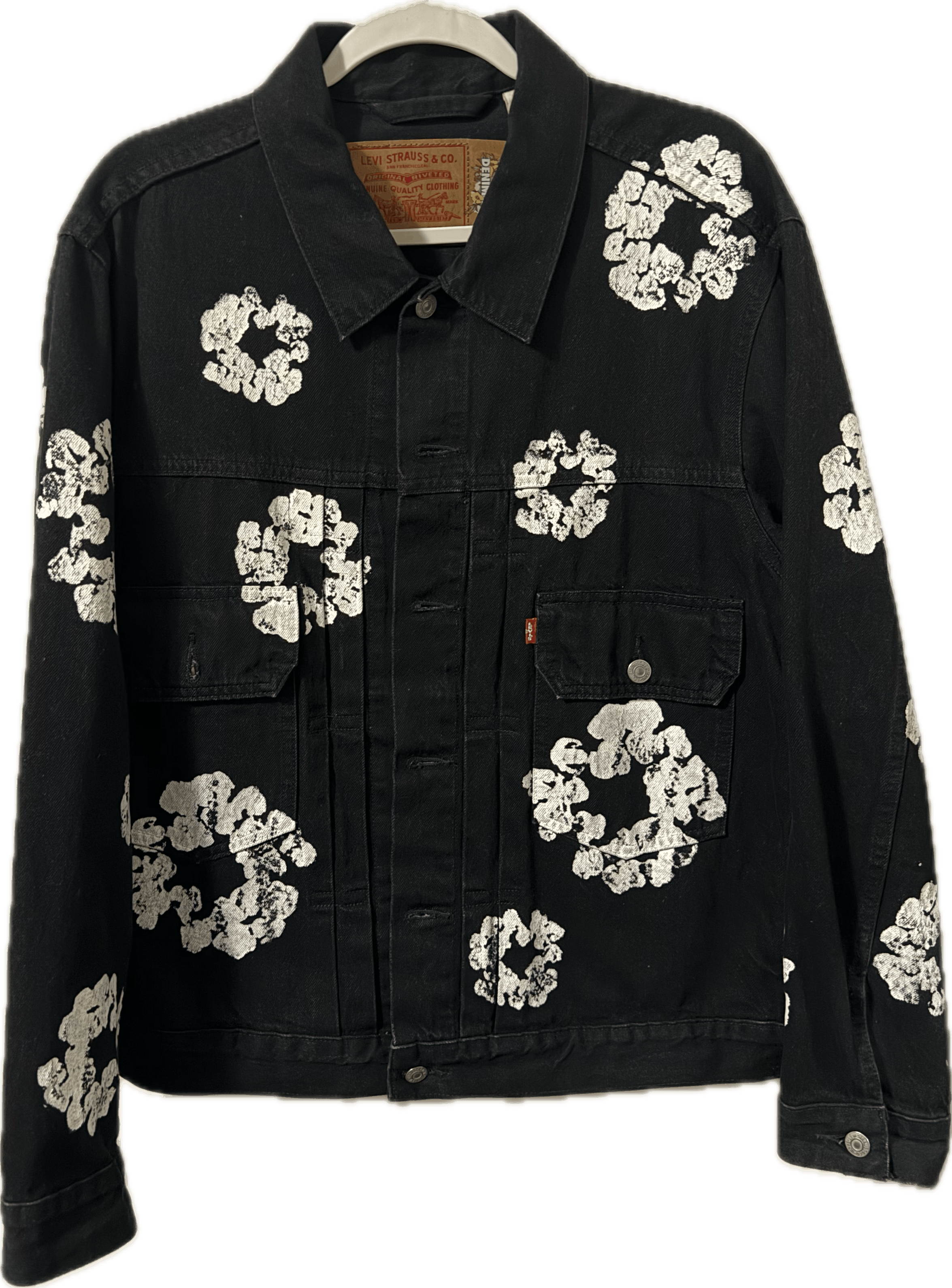DENIM TEARS × Levi's Denim Tears x Levi's All Over Wreath Black Jacket Size US L / EU 52-54 / 3 - 1 Thumbnail