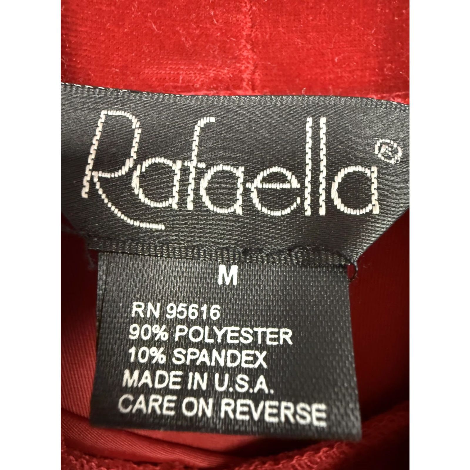 Vintage VINTAGE Rafaella Top Shirt M Red Velvet Stretch Long Sleeve Mock Neck Womens Girls? Size M / US 6-8 / IT 42-44 - 5 Thumbnail