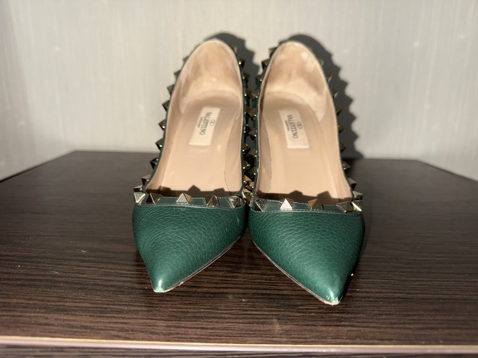 Valentino Valentino Garavani Rockstud leather heels green Size US 4.5 / IT 34.5 - 3 Thumbnail