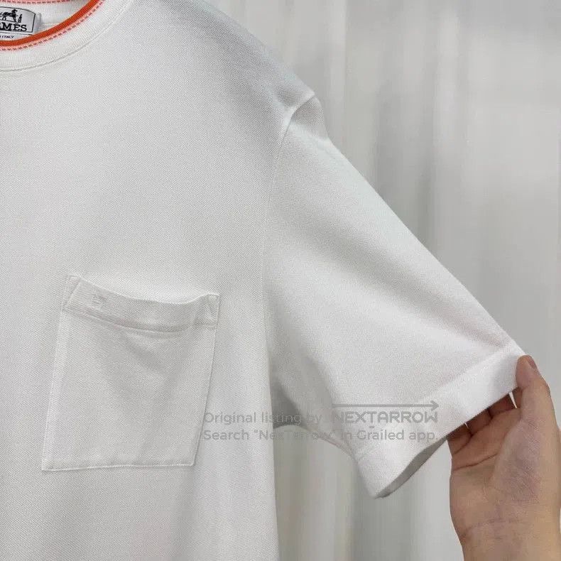 Hermes Hermes Orange Trim Embroidered Short Sleeve. Size US L / EU 52-54 / 3 - 4 Thumbnail