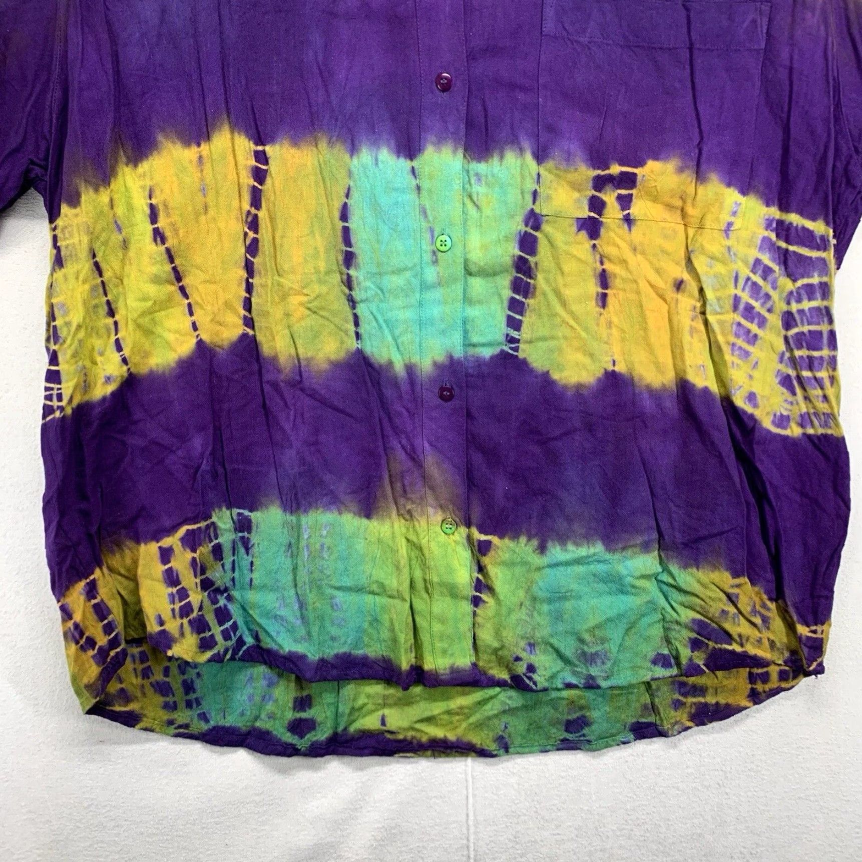 Vintage VINTAGE DD Diner Women's Casual Shirt Short Sleeve Medium Red 80s Bohemian Mardi Gras Size M / US 6-8 / IT 42-44 - 4 Thumbnail