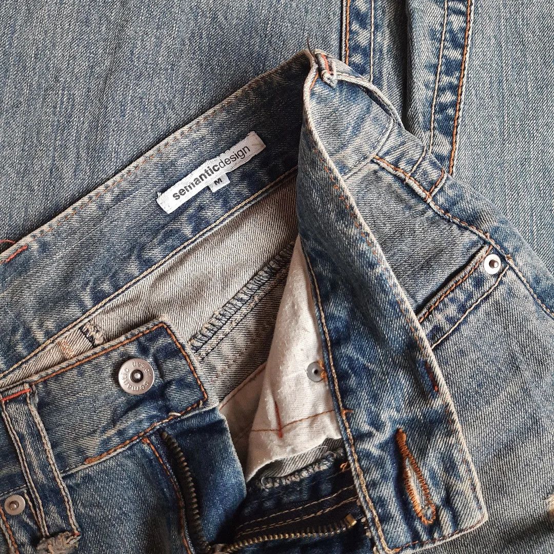 14th Addiction × Le Grande Bleu (L.G.B.) × Tornado Mart Semantic Design Spiral Cut Flare Distressed Pants Size US 30 / EU 46 - 7 Thumbnail