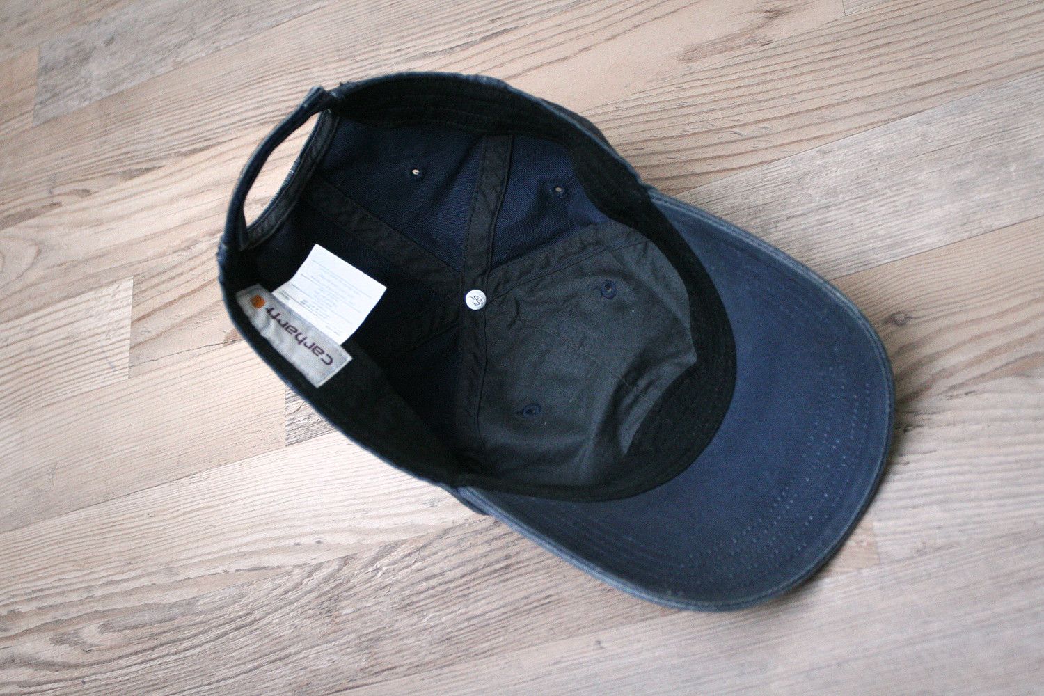Carhartt Vintage Carhartt Washed Cap Hat Leather patch Logo Workwear Size ONE SIZE - 3 Thumbnail