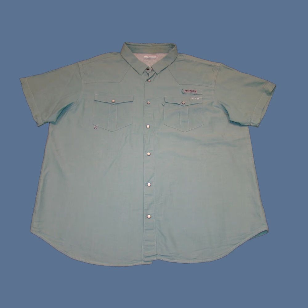 Vintage Columbia PFG Mens Shirt Size 2XL Green Pearl Snap Short Sleeve Fishing Vented Size US M / EU 48-50 / 2 - 1 Thumbnail