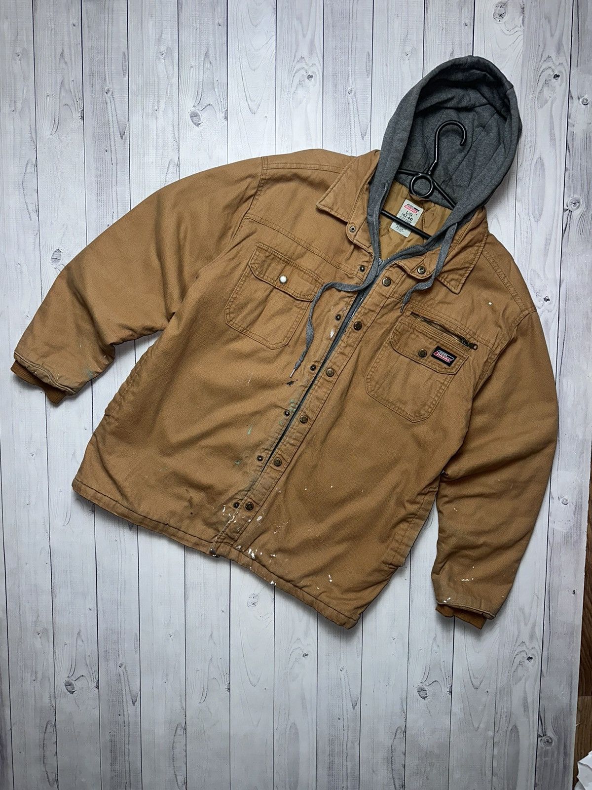 Dickies × Vintage Vintage Dickies working jacket denim distressed L Carhartt Size US L / EU 52-54 / 3 - 1 Thumbnail