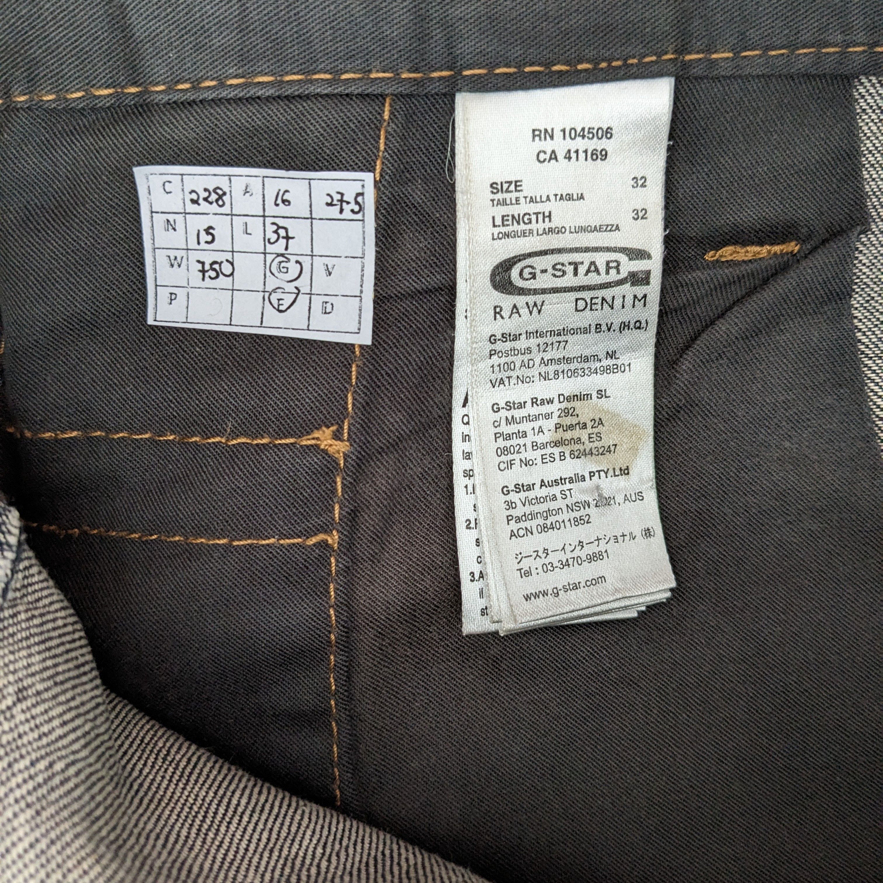 G-Star Vintage G-STAR RAW Japanese Fashion Brand Denim Jeans Size US 32 / EU 48 - 11 Thumbnail