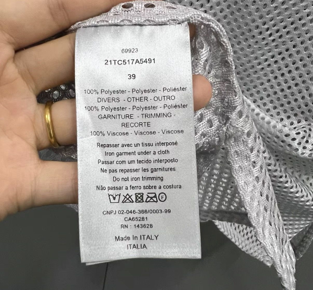 Dior Dior Grey-Blue Patch Logo Hollow Out Shirt J41 Size US M / EU 48-50 / 2 - 3 Thumbnail