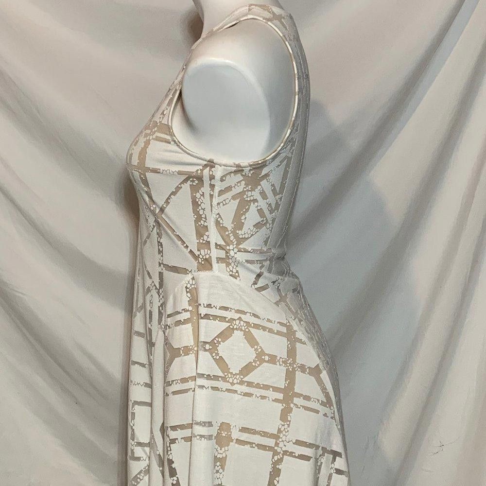 Apt. 9 Apt 9 White Sheer Overlay on Tan Mini Bodycon, XS Size XS / US 0-2 / IT 36-38 - 6 Thumbnail