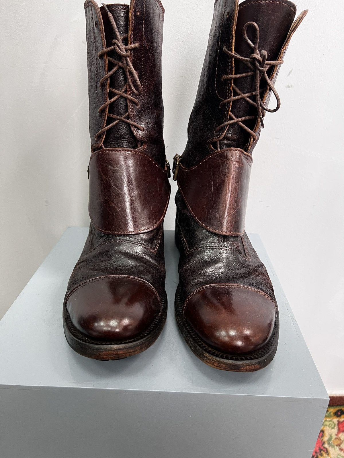 Hugo Boss × Japanese Brand × Vintage VINTAGE ENGENDERED BROWN LEATHER BOOTS HUGO BOSS 90s rare Size US 8 / EU 41 - 4 Thumbnail
