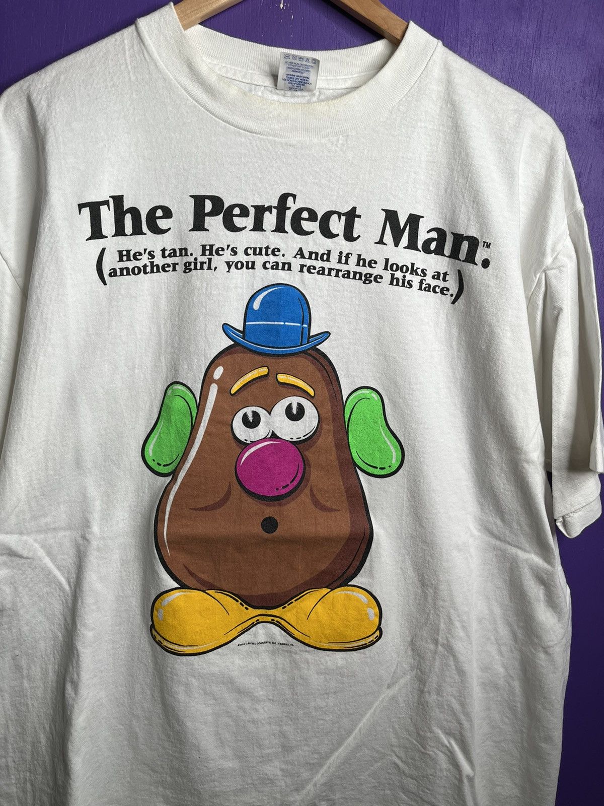 Vintage Vintage 1994 Mr potato head perfect man t-shirt Size US XL / EU 56 / 4 - 3 Thumbnail