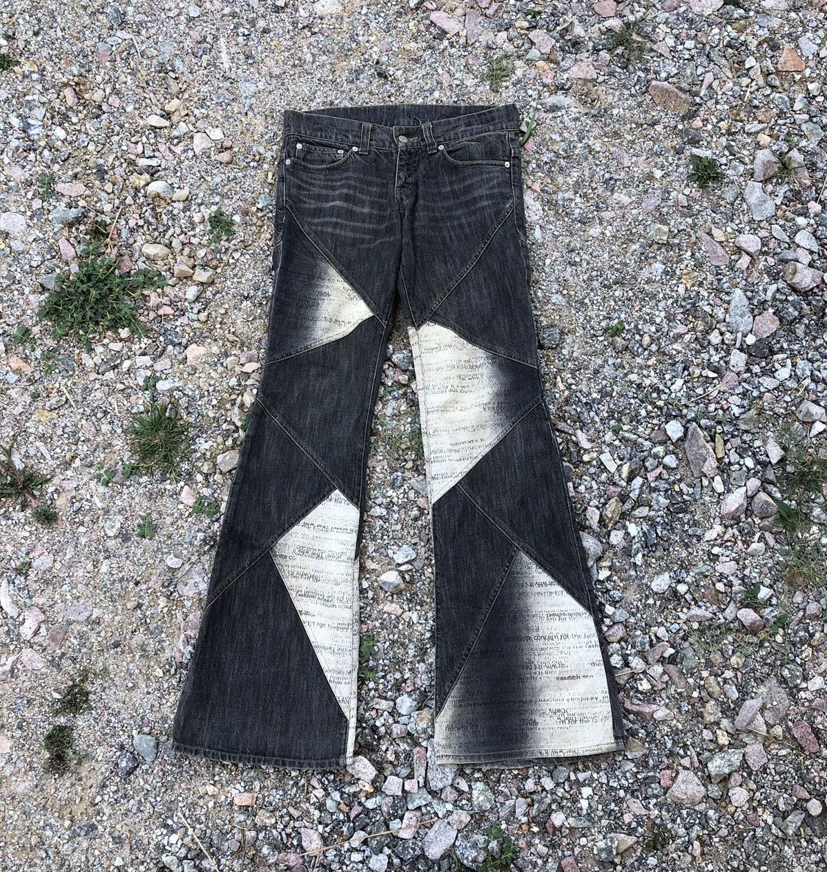 image of If Six Was Nine x Tornado Mart Design Flare Denim Pants in Black, Men's (Size 31)