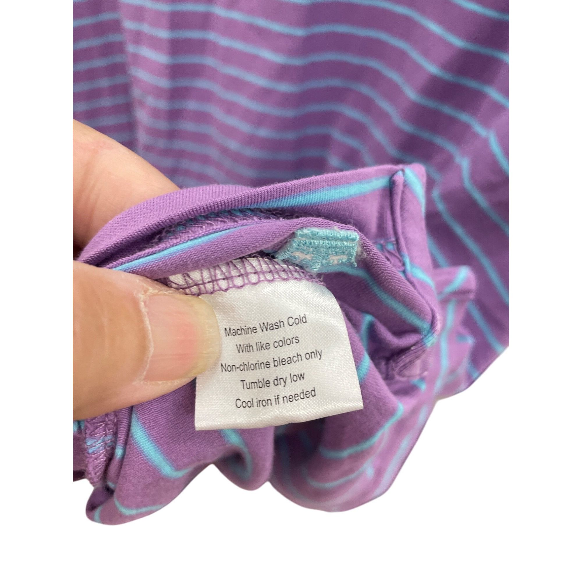 Peter Millar Peter Millar Mens Purple Green Striped Polo Golf Shirt XL SK Size US XL / EU 56 / 4 - 8 Thumbnail