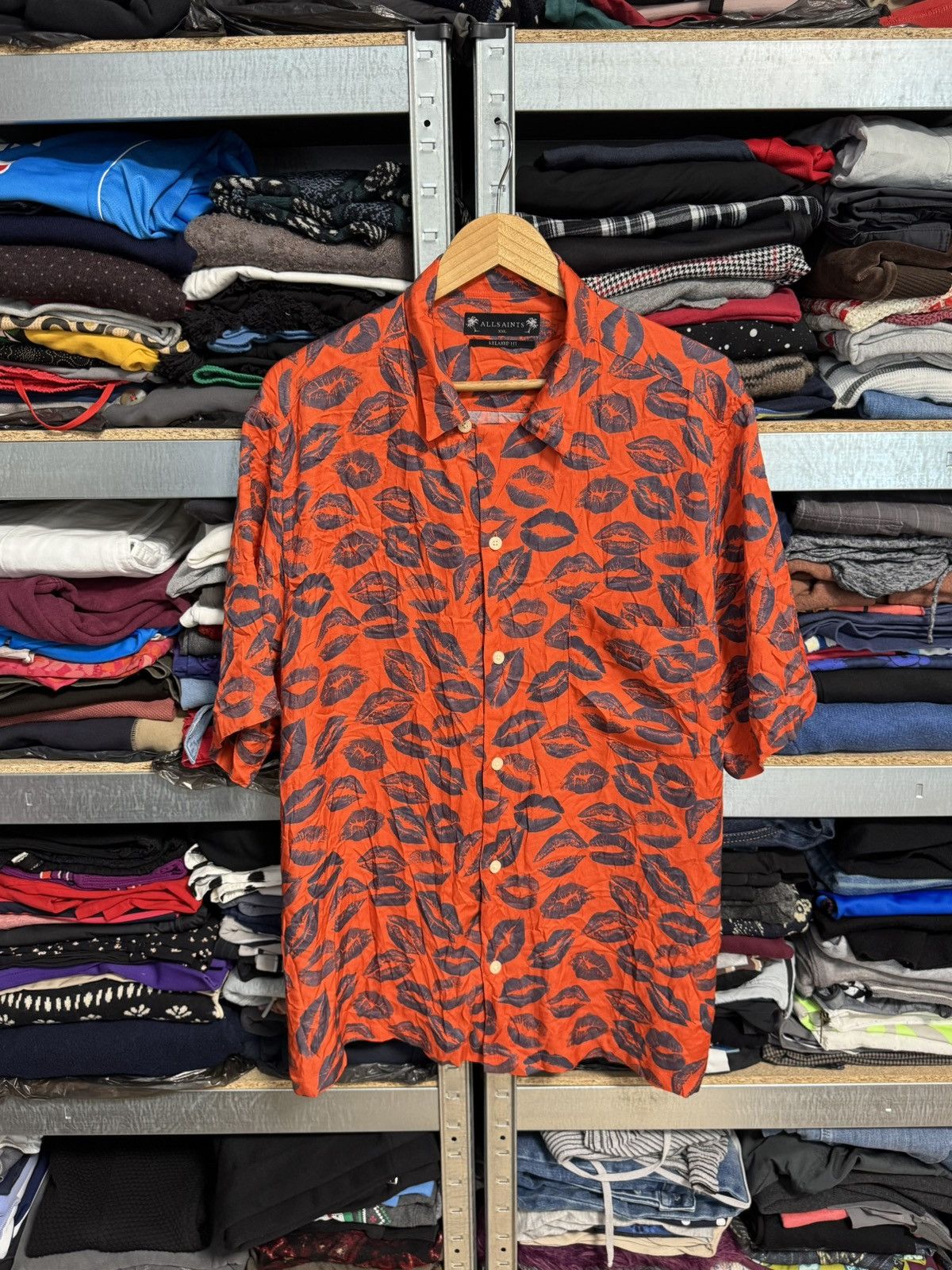 Allsaints Allsaints Hawaiian Kiss Shirt Short Sleeve Relaxed Button Size US XXL / EU 58 / 5 - 1 Thumbnail