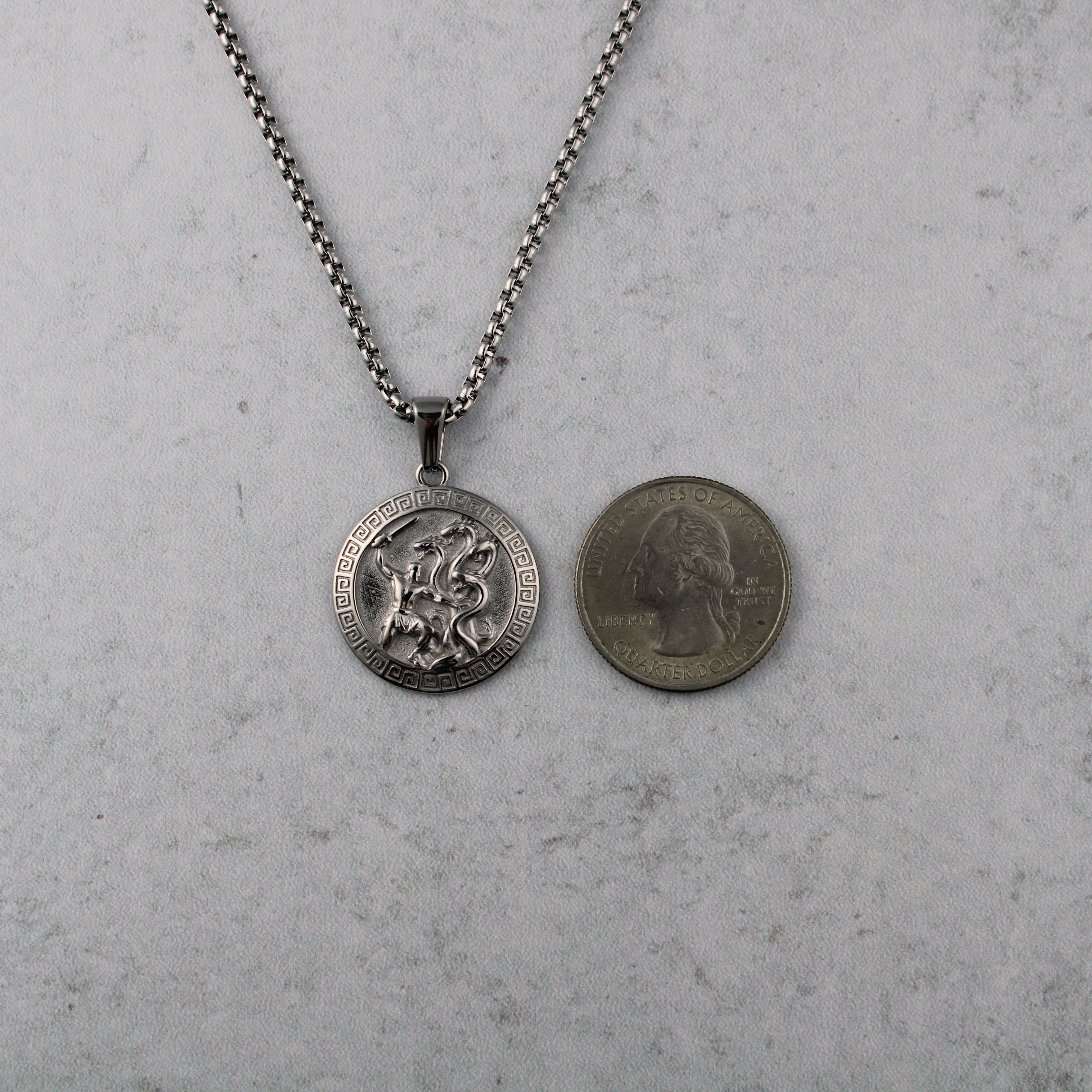 Jewelry Silver Hercules Pendant Chain Necklace Size ONE SIZE - 5 Thumbnail
