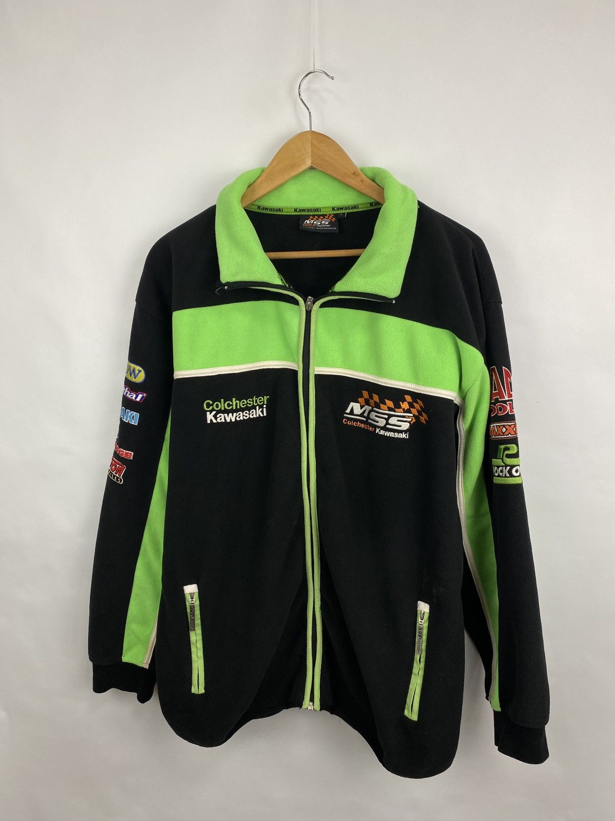 Japanese Brand 🇯🇵 Vintage Kawasaki Racing Nascar Moto Fleece Retro Rare Size US XL / EU 56 / 4 - 5 Thumbnail