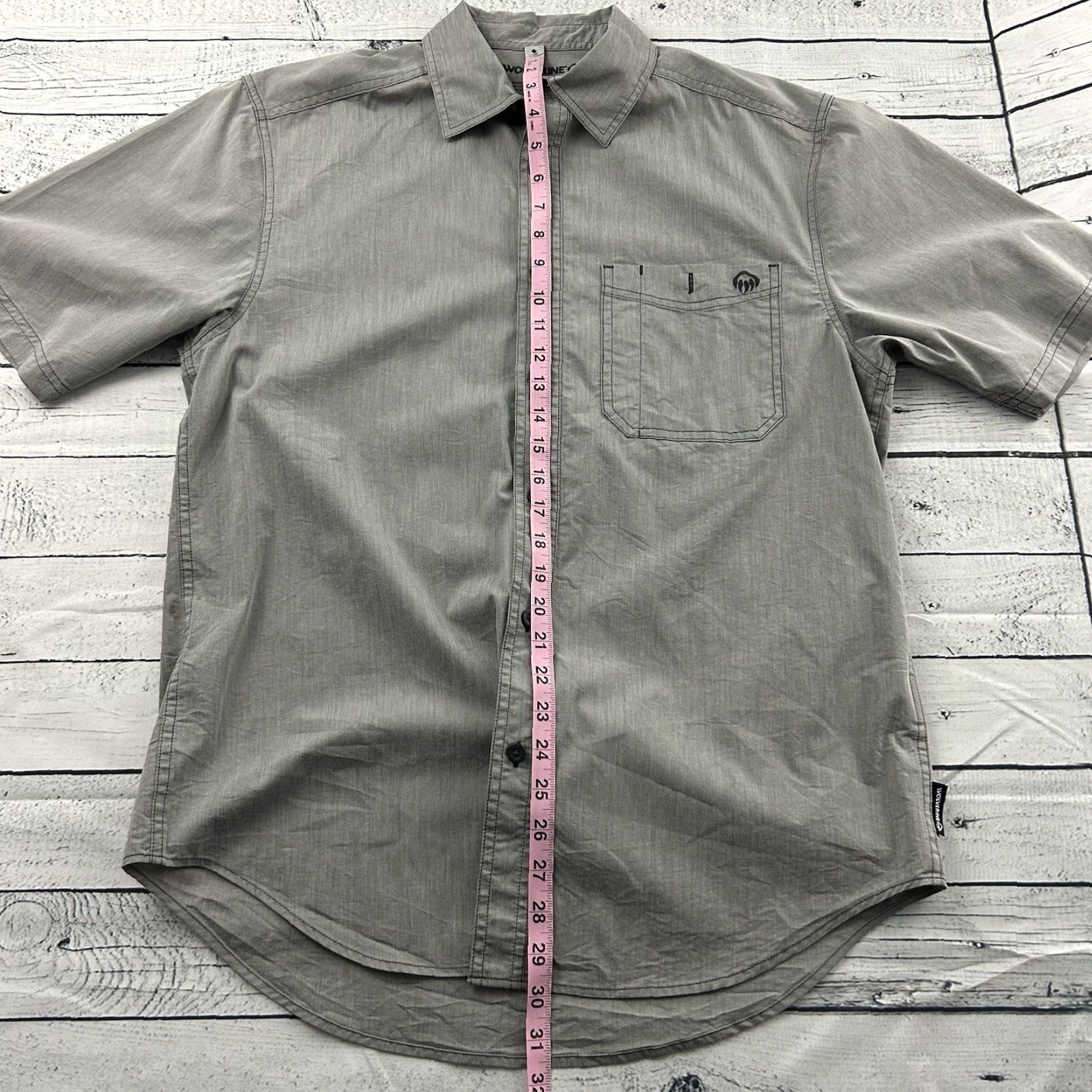 Vintage Wolverine Short Sleeve Button Up Shirt Men's M Gray Size US M / EU 48-50 / 2 - 5 Thumbnail