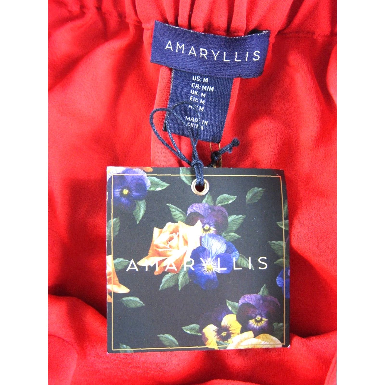 Vintage NWT Amaryllis Bright Red Ruffle Long Flare Sleeve Smock Tunic Blouse Medium Size M / US 6-8 / IT 42-44 - 4 Thumbnail