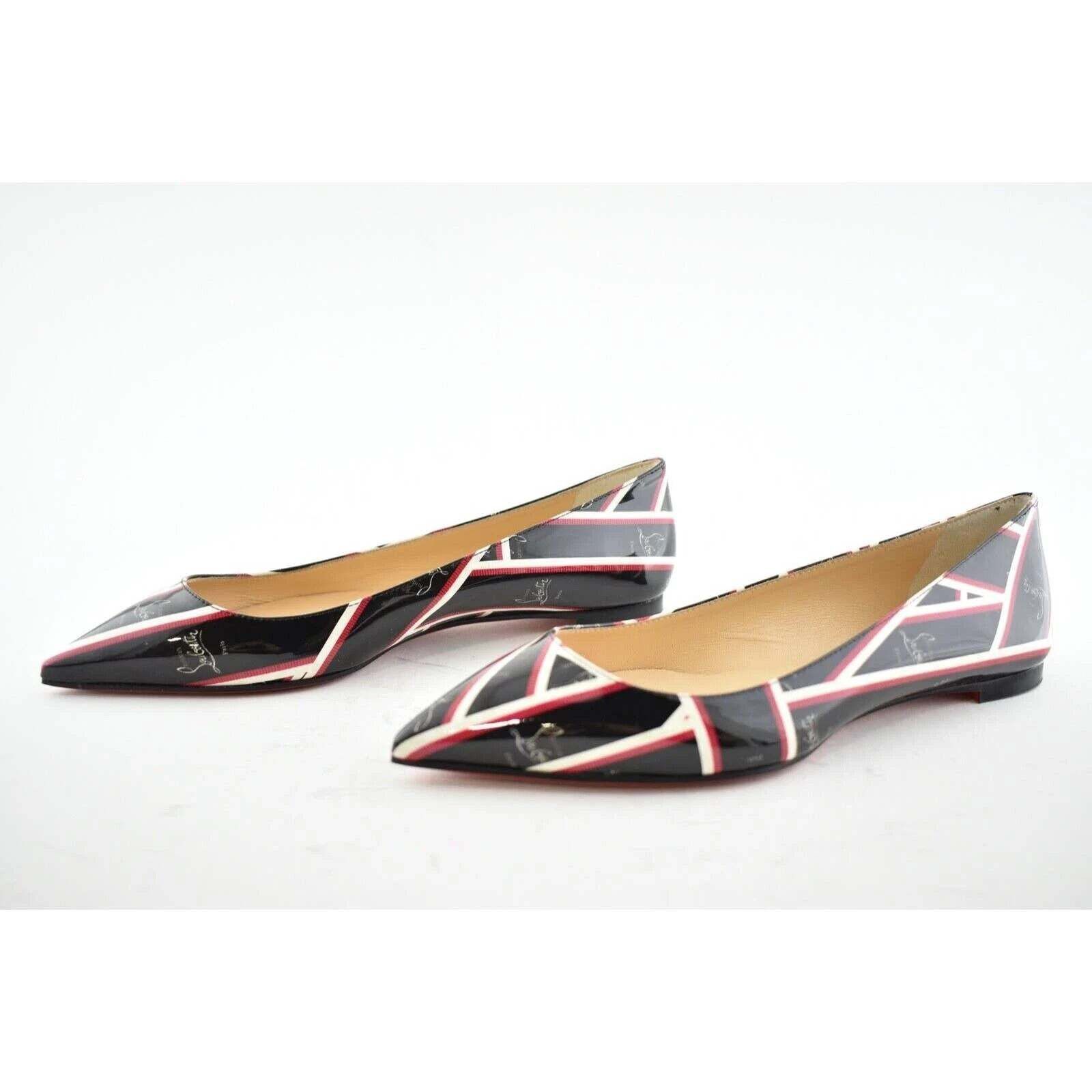 Christian Louboutin Christian Louboutin Ballalla Flat Patent Ribbon Black Red Size US 7 / IT 37 - 10 Thumbnail