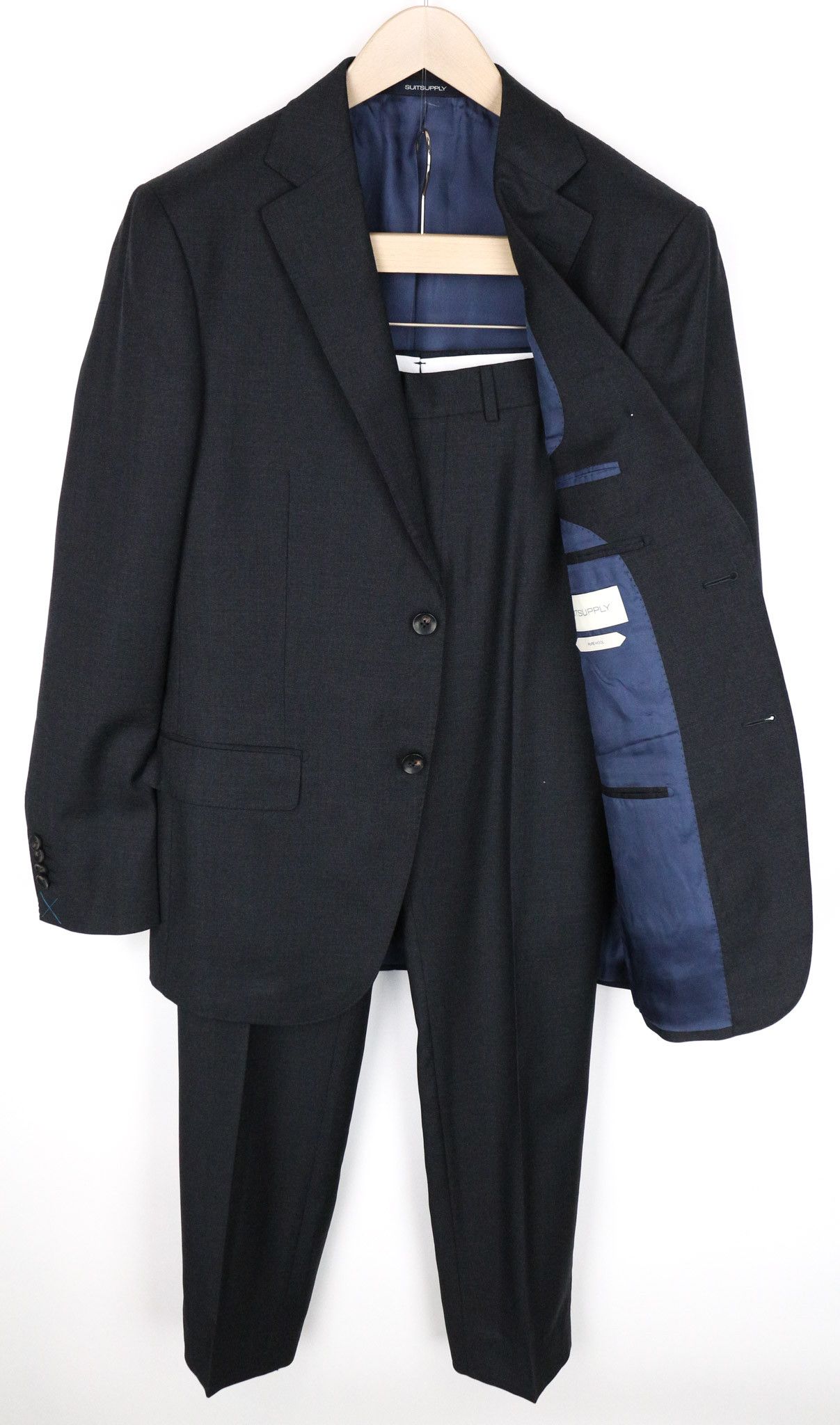 Suitsupply NAPOLI UK38L Dark Grey Wool Lined Suit 73450 Size 38L - 1 Thumbnail
