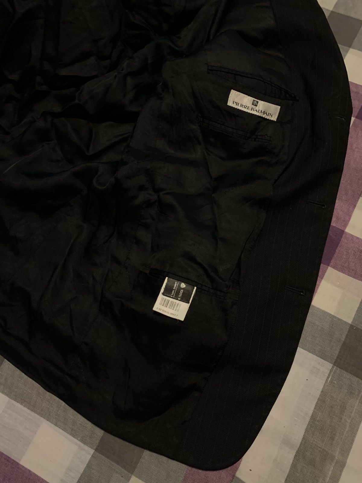 Pierre Balmain Pierre Balmain Black Pinstripe Blazer (2002/03) 100% Wool Size 42L - 7 Thumbnail