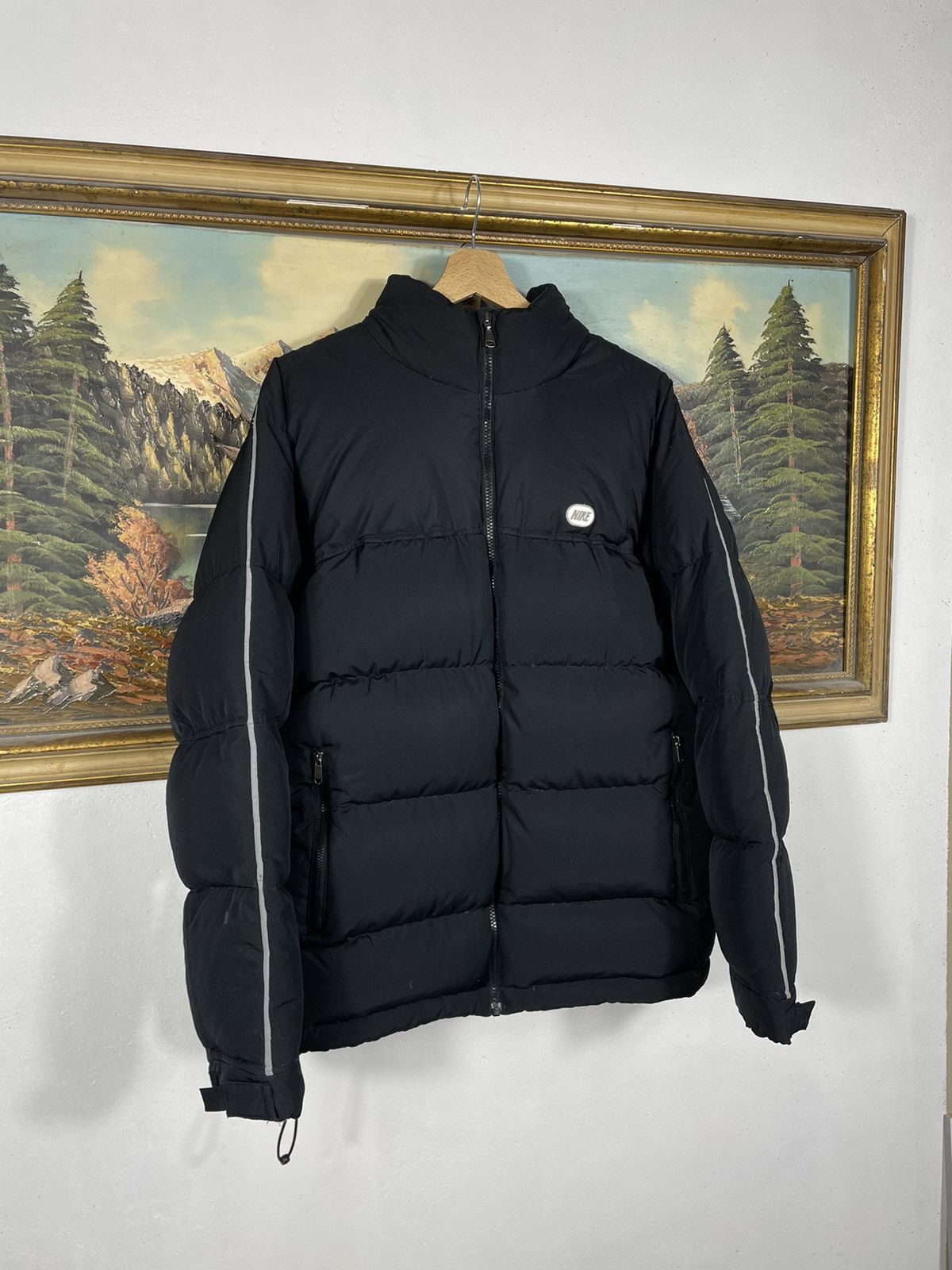Nike × Vintage Nike Small Swoosh Zip Hoodie Black Y2k 00s Retro Size US M / EU 48-50 / 2 - 2 Thumbnail