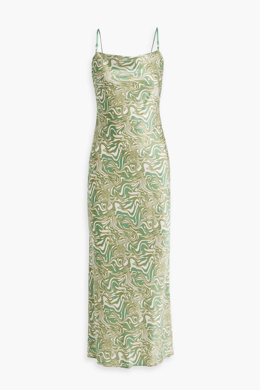 image of Bec Bridge Because & Bridge Alanis Printed Silk-Satin Midi Dress in Green, Women's (Size Medium)