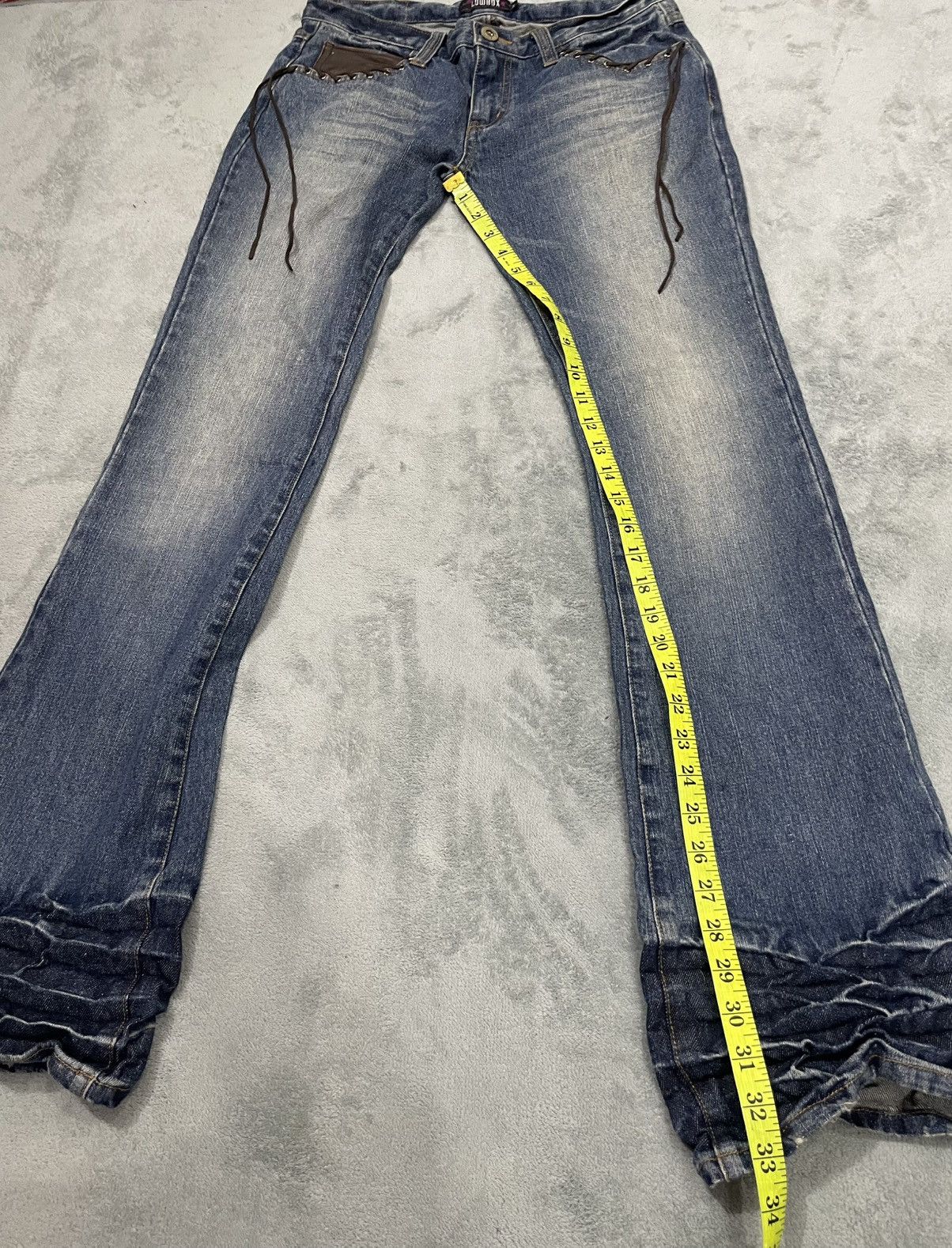 Japanese Brand × LOWBOX LOWBOX SNAKE POCKET Blue faded wash style loose jeans Size US 31 - 10 Thumbnail