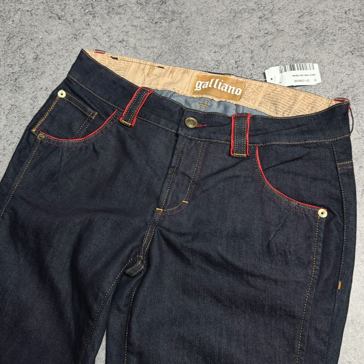 John Galliano NEW Galliano Y2K 00s Flared Jeans Size 28" / US 6 / IT 42 - 6 Thumbnail