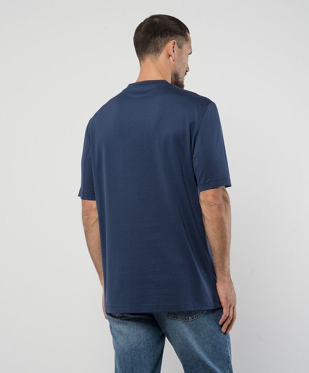 Brunello Cucinelli o1y0526 Crewneck T-Shirt in Midnight Blue Size US S / EU 44-46 / 1 - 4 Thumbnail