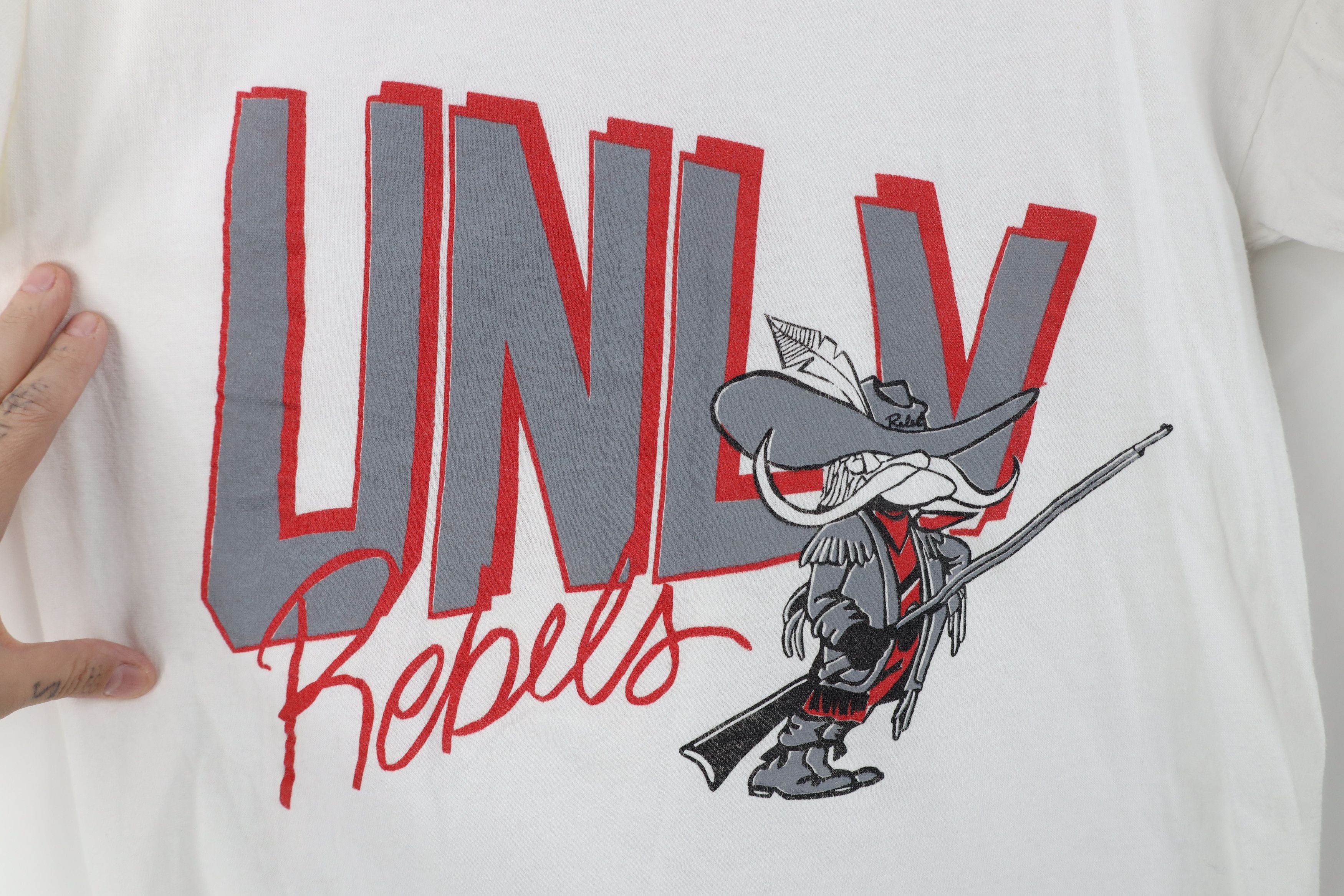 Vintage Vintage 80s 90s Rebels Short Sleeve T-Shirt White Cotton Size US S / EU 44-46 / 1 - 4 Thumbnail