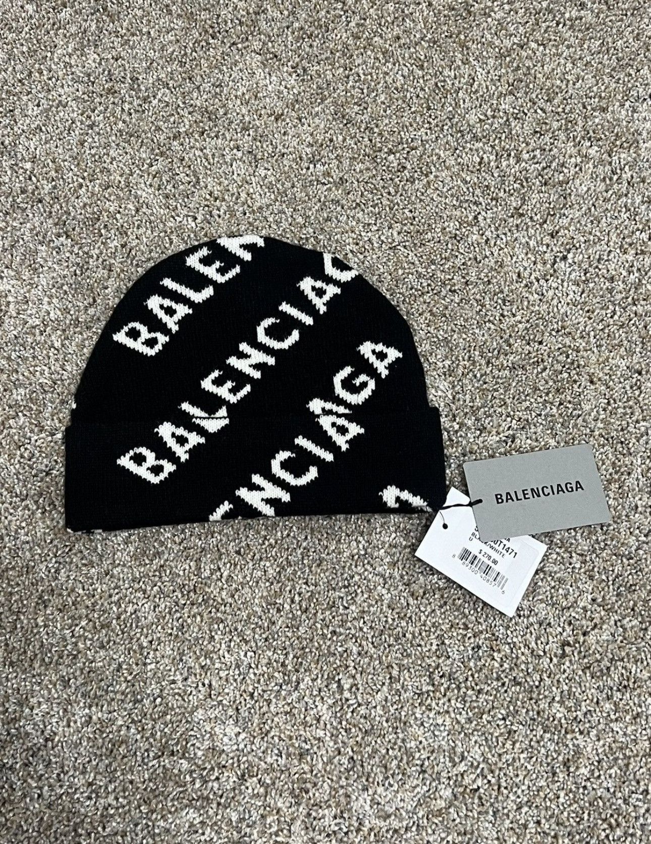 image of Balenciaga Reversible Beanie- New With Tags in Black, Men's