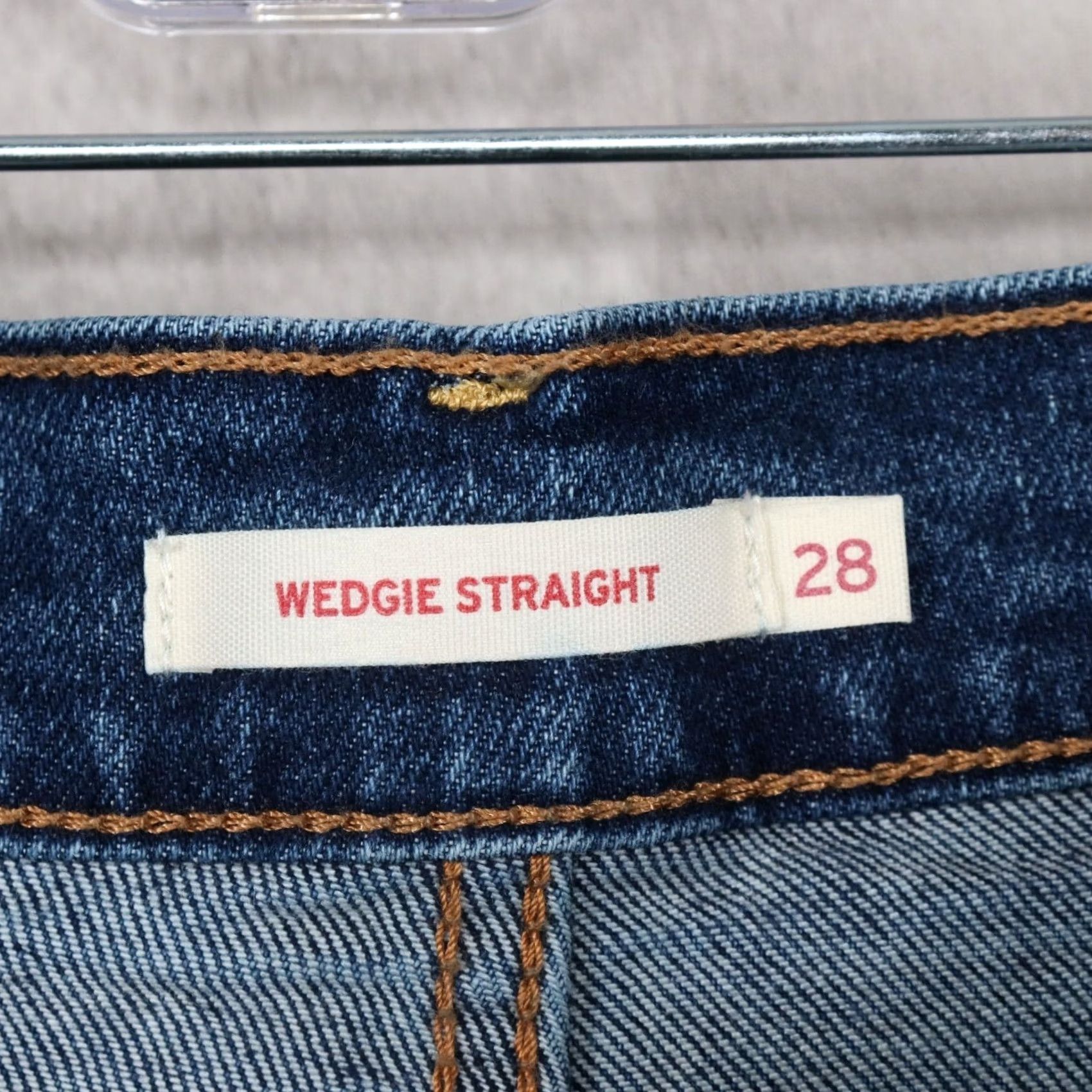 Levi's Levis Jeans Womens Size 28 Blue Button Fly Straight Raw Hem Distressed Wedgie Size 28" / US 6 / IT 42 - 4 Thumbnail