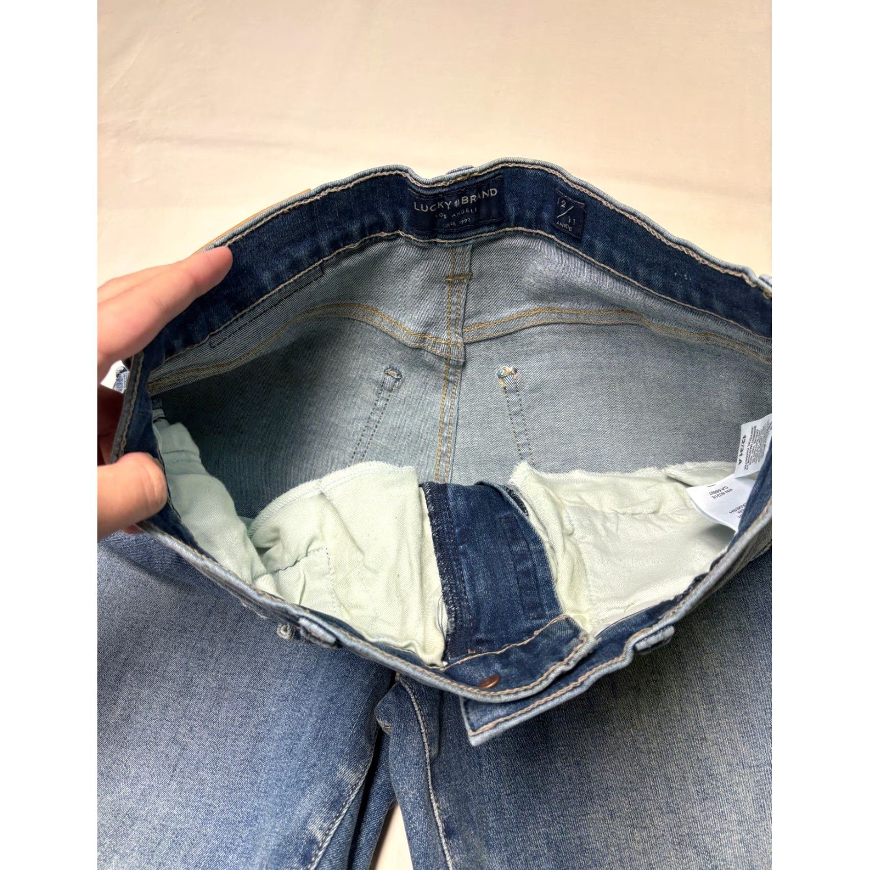 Lucky Brand Lucky Brand Ava Mid Rise Skinny Jeans Womens 31 Blue Denim Stretch Pockets 26 Inseam 5-Pocket Size 24" / US 00 / IT 34 - 4 Thumbnail