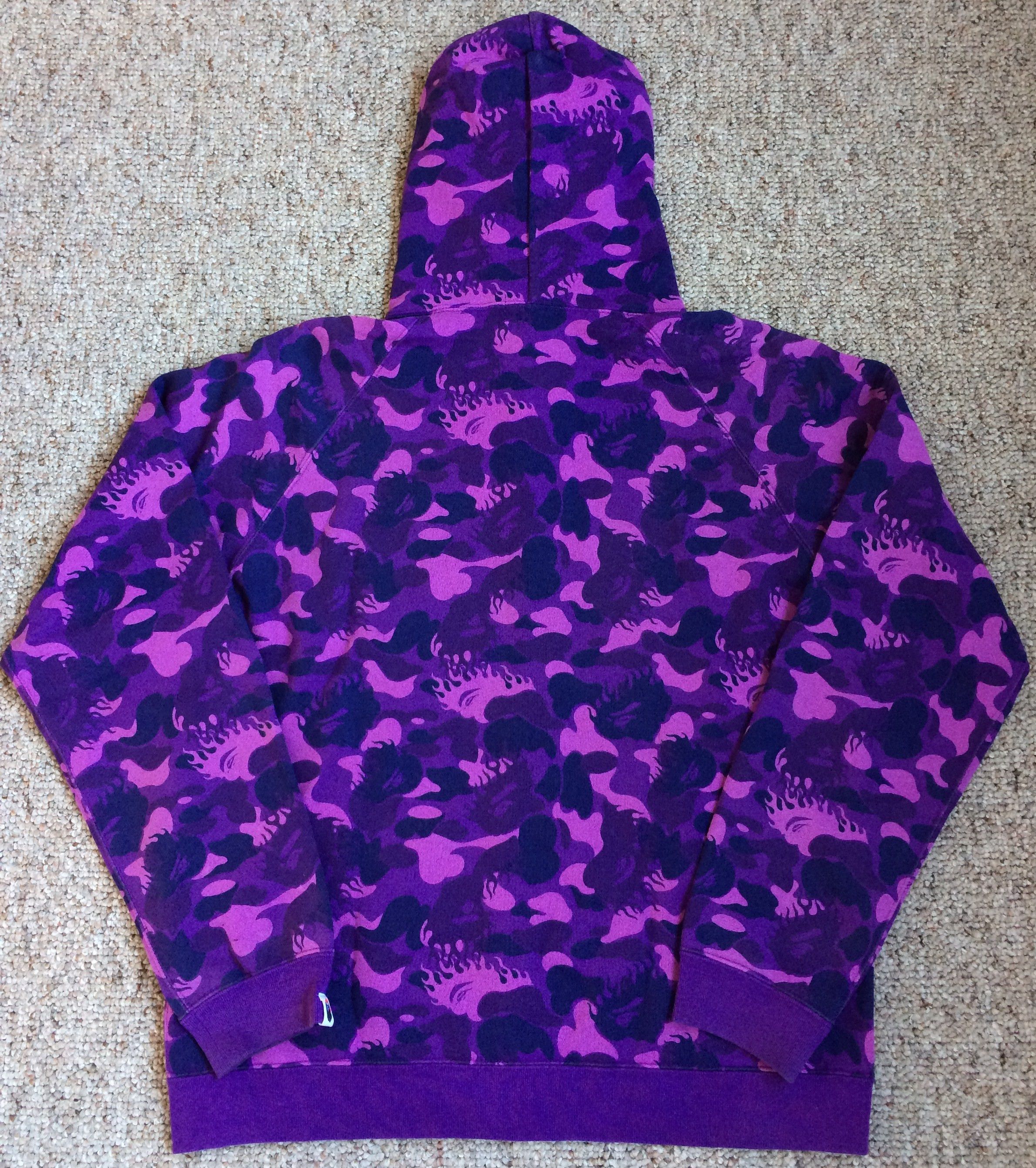 Bape OG Bathing Ape Purple Fire Camo Full Zip Hoodie Size US L / EU 52-54 / 3 - 6 Thumbnail
