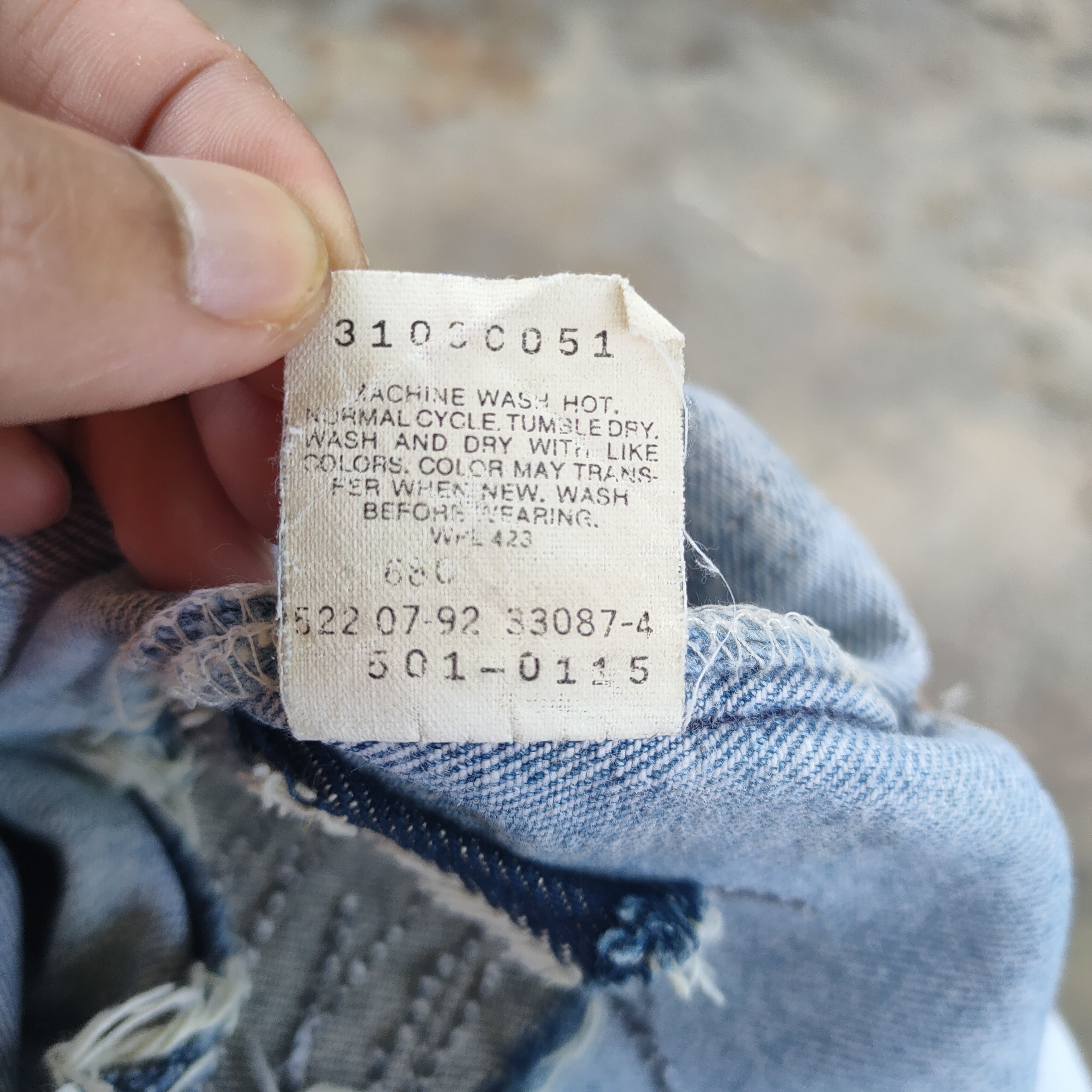 VINTAGE LEVI'S 501 92s USA FADED RIPPED JEANS DENIM PANTS