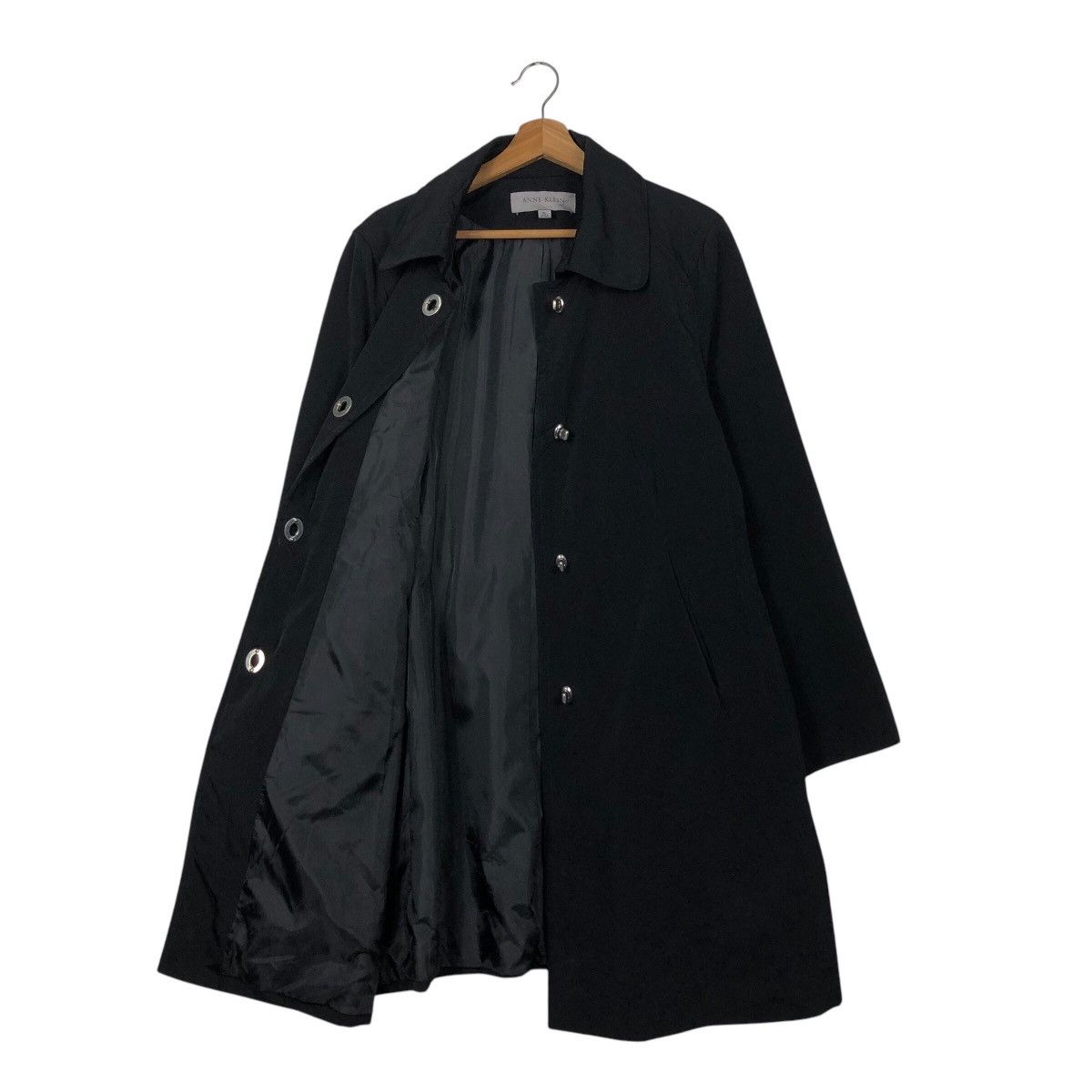 Vintage 📌Rich Black Vintage Long Jacket Anne Klein Coat Size US XL / EU 56 / 4 - 13 Thumbnail
