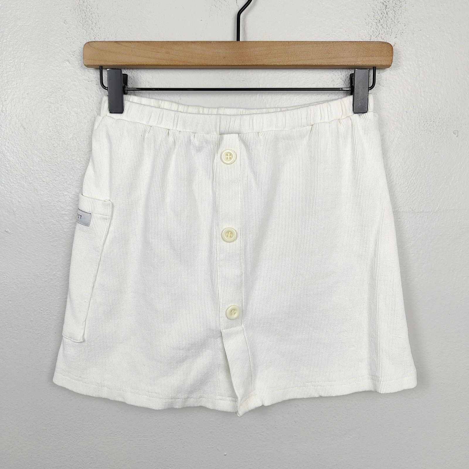 Other My Mum Made It Mini Skirt Womens Medium White Button Size 29" - 1 Thumbnail