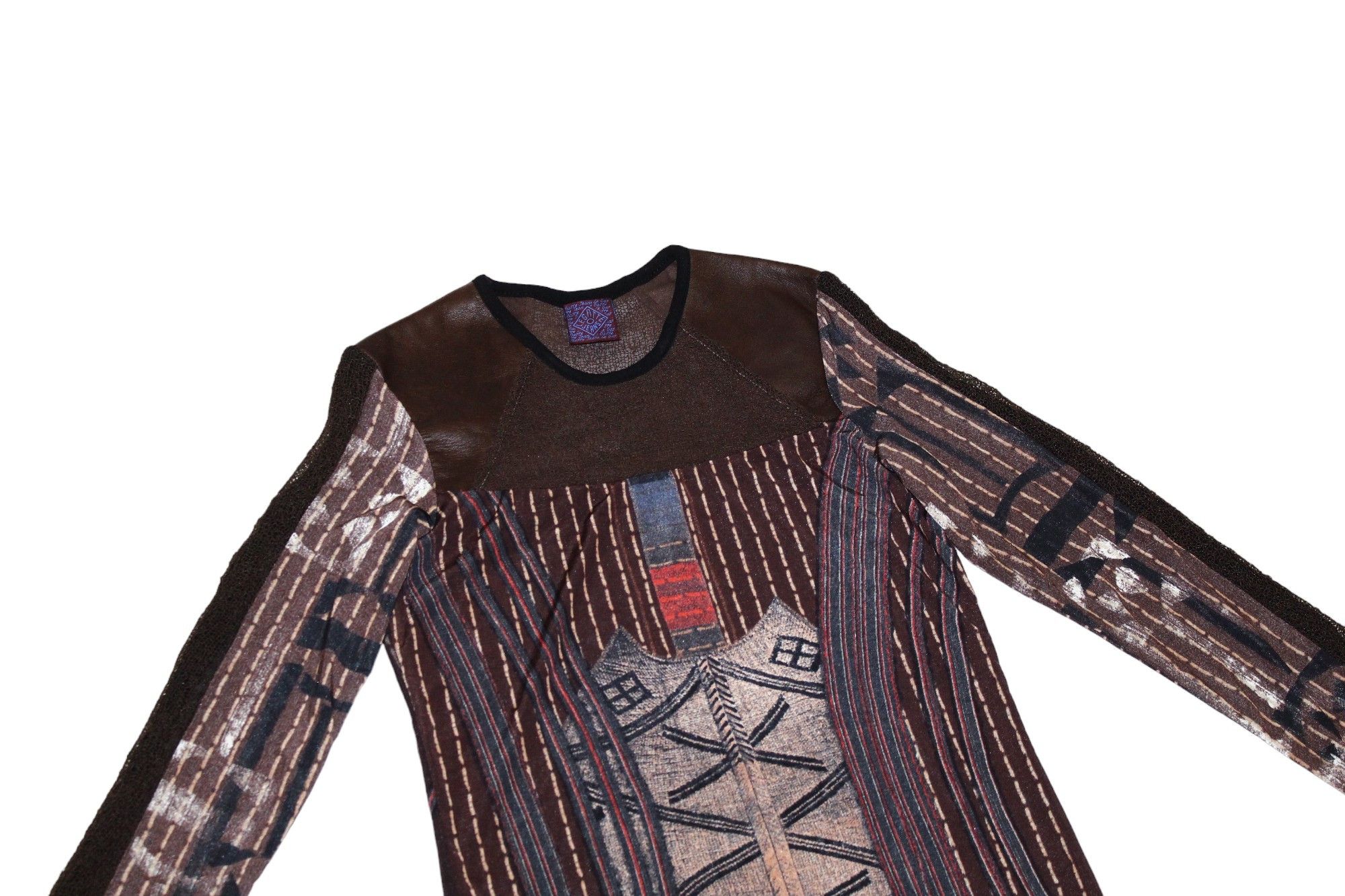 Jean Paul Gaultier 💥 Legatte Jeans Marco Fantini Leather Trim Mesh Top Size S / US 4 / IT 40 - 5 Thumbnail